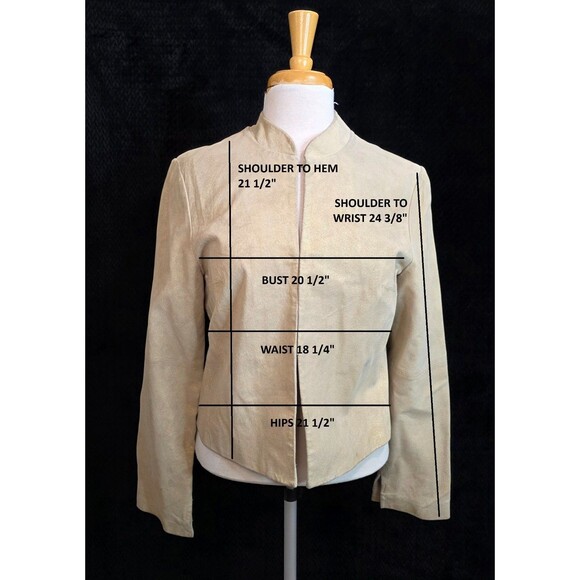 Vintage Lux Collarless Metallic Leather Jacket – 2000s – Size Large - Picture 3 of 13